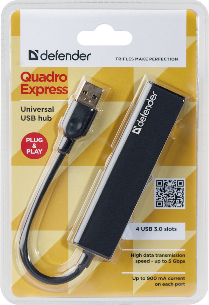Defender USB 3,0 usb hub 1,5m 4 port