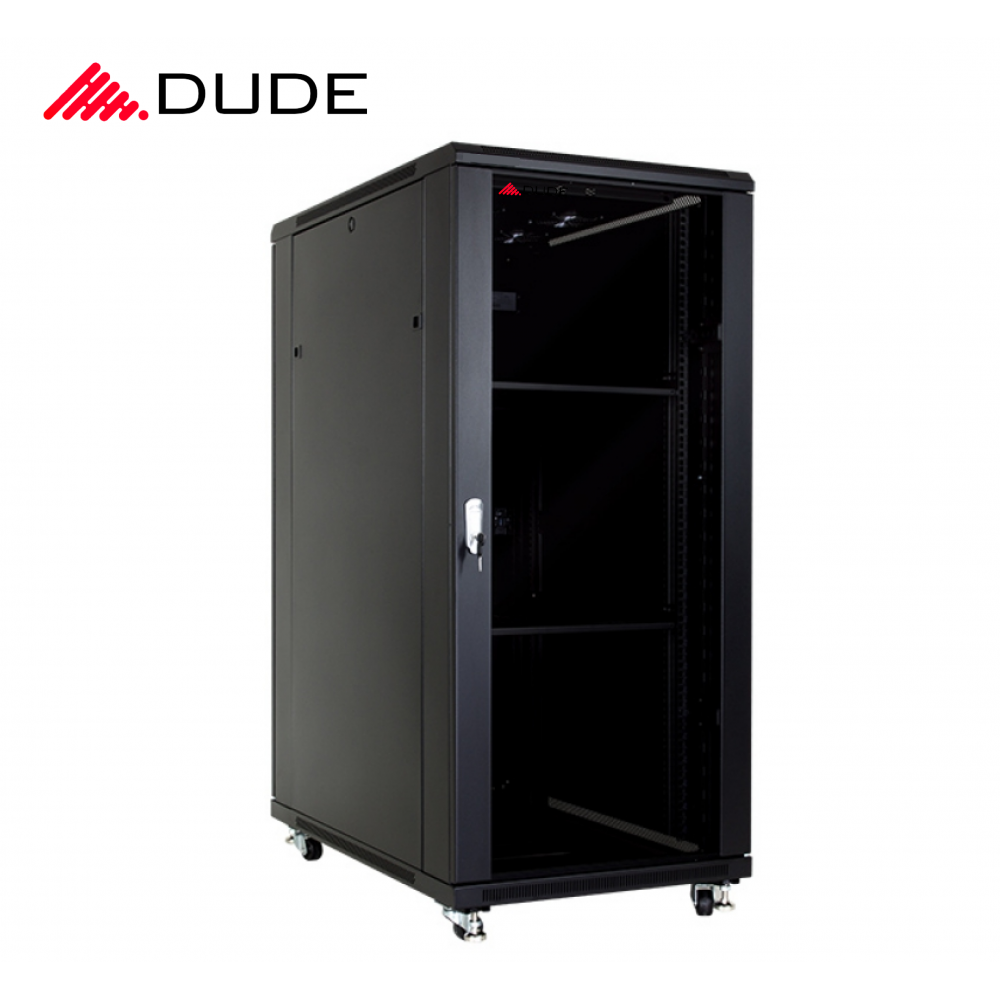 DUDE 27U 600X1000 STANDING RACKMOUNT CABINET BLACK