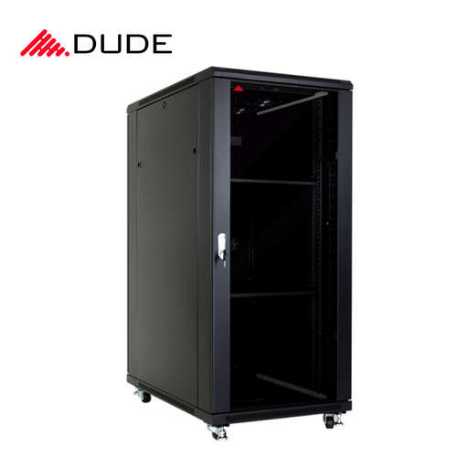 DUDE 27U 600X1000 STANDING RACKMOUNT CABINET BLACK